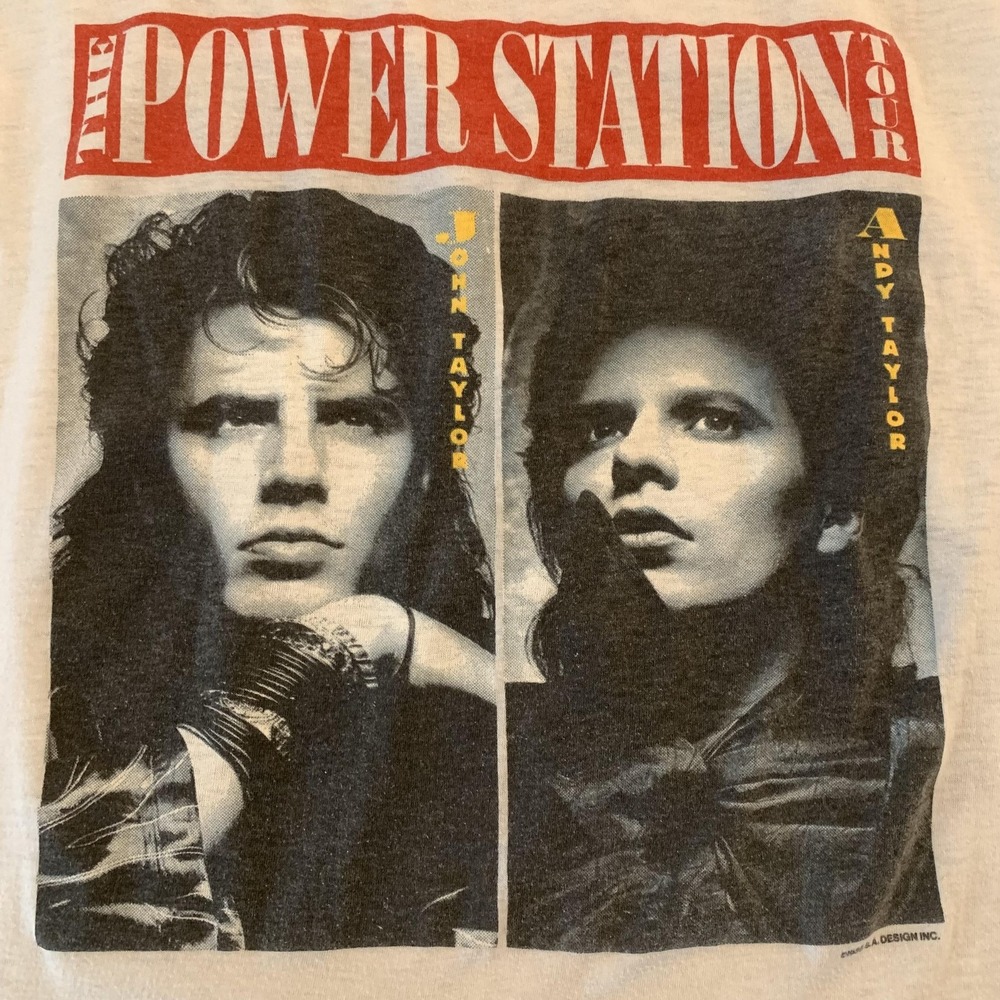 Vintage Screen Stars Power Station Tour Shirt Mens XL White 1985 Band Tank Tee